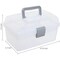 Clear Gray Empty First Aid Storage Box, Multipurpose Tackle Box, Plastic Sewing Box, Tool Box, Crafts Supplies Organizer Case with Handle and Removable Tray